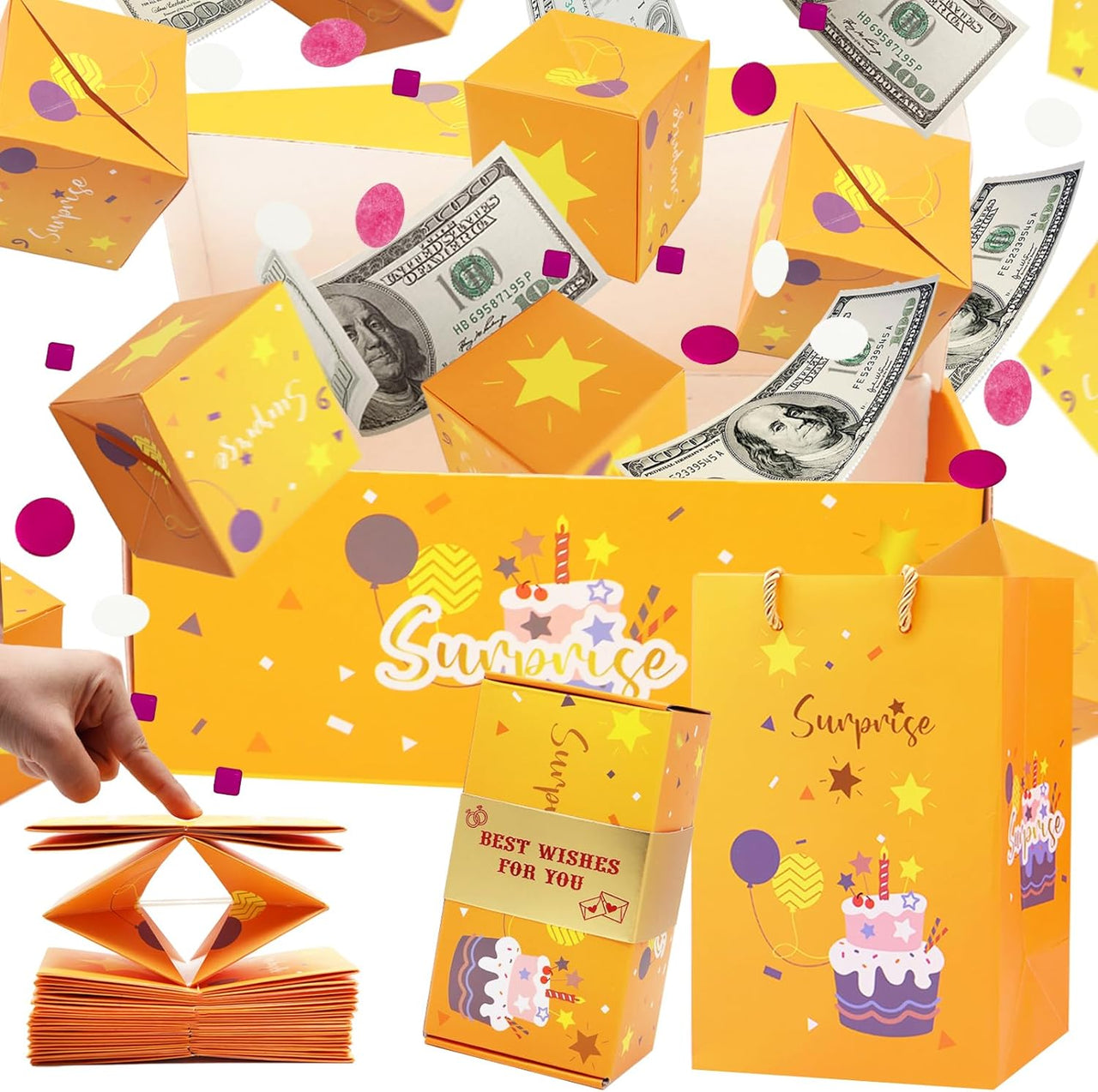 DIY Surprise Gift Box Explosion for Money Cash Pop Up Gift Box for