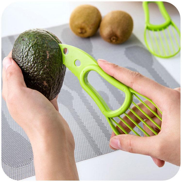 3 In 1 Avocado Slicer Shea Corer Butter Fruit Peeler Cutter Pulp Separator  Plastic Knife Kitchen Vegetable Tools Kitchen Gadgets