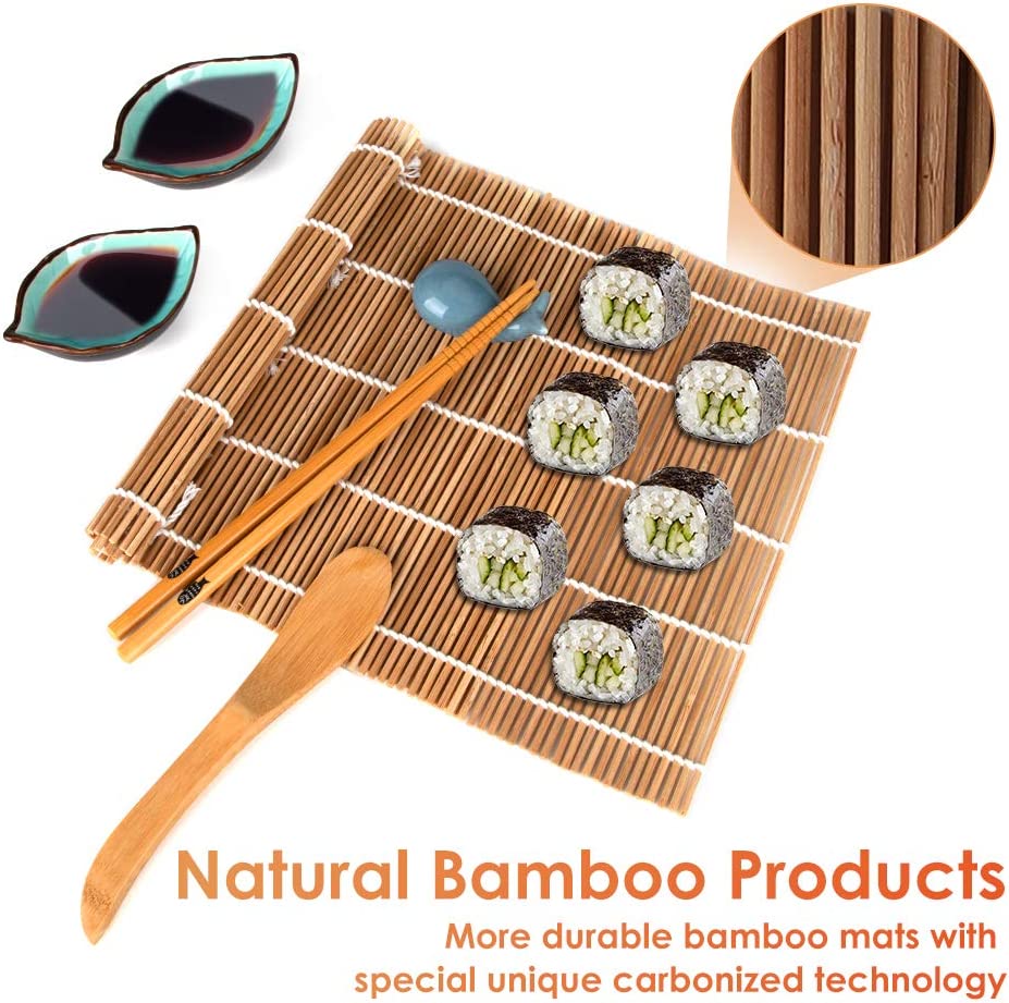 sushi making rolling mat natural bamboo