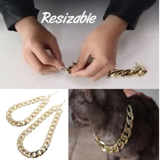 Cuban Link Thick Gold Chain Pets Safety Collar