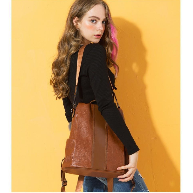 Premium Leather Three Way Anti-Thief Women's Backpack
