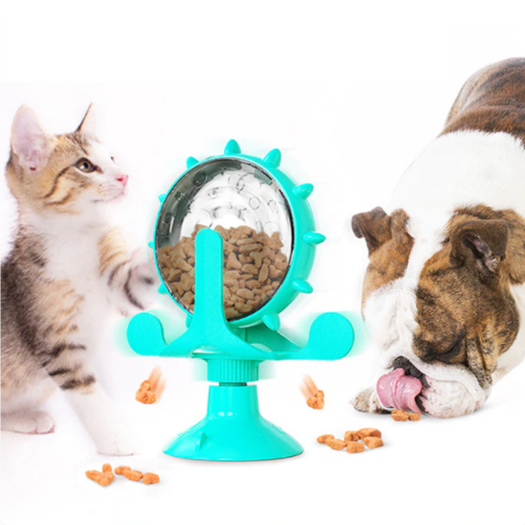 Cat Slow Feeder Toy with Powerful Suction Cup, Food Dispenser Toys