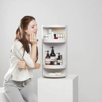 Thumbnail for Bathroom Storage Corner Vanity Cabinet Space Saver Rotating Organizer