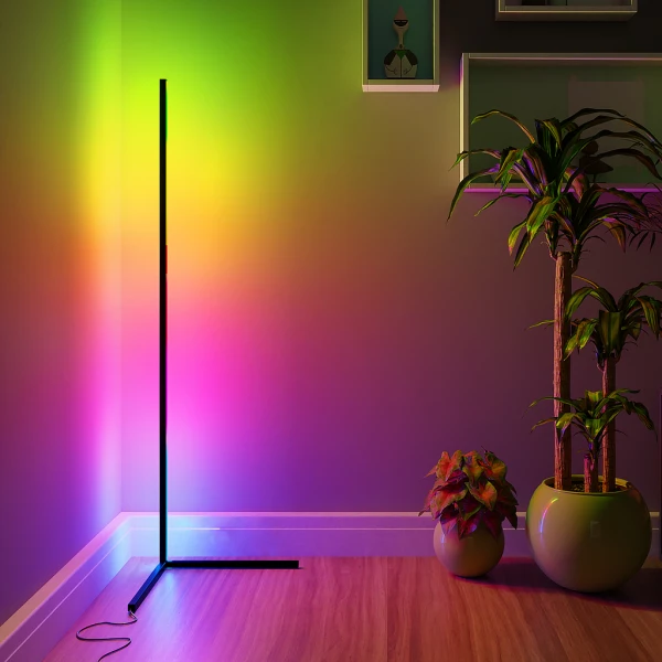 LED Corner Floor Lamp, RGB+Warm Color Changing Ambient | Slicier