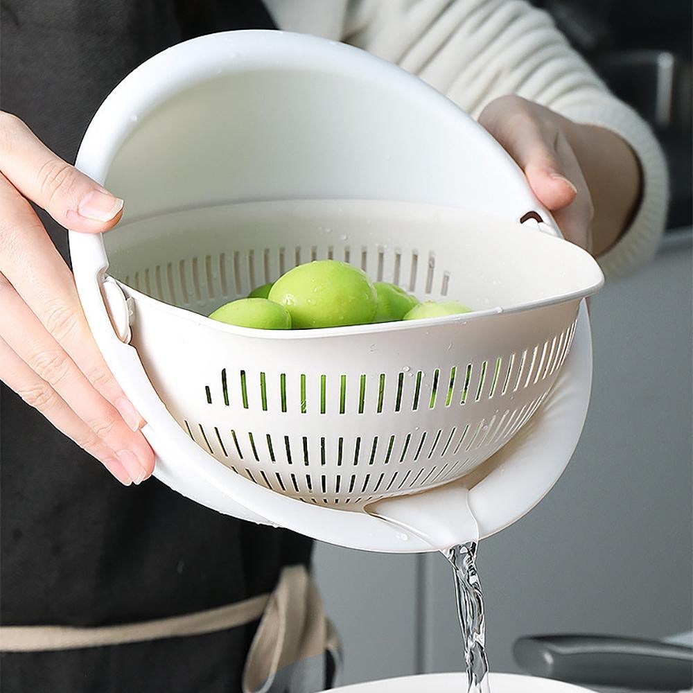 Fruit and Vegetable Washing Basket Strainer Bowl with Handle