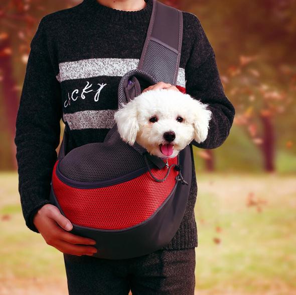 Pet Dog Sling Carrier Mesh Travel Safe Sling Bag Carrier for Dogs Cats